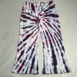 Celeb Kids tie dye blue purple cropped leggings 8